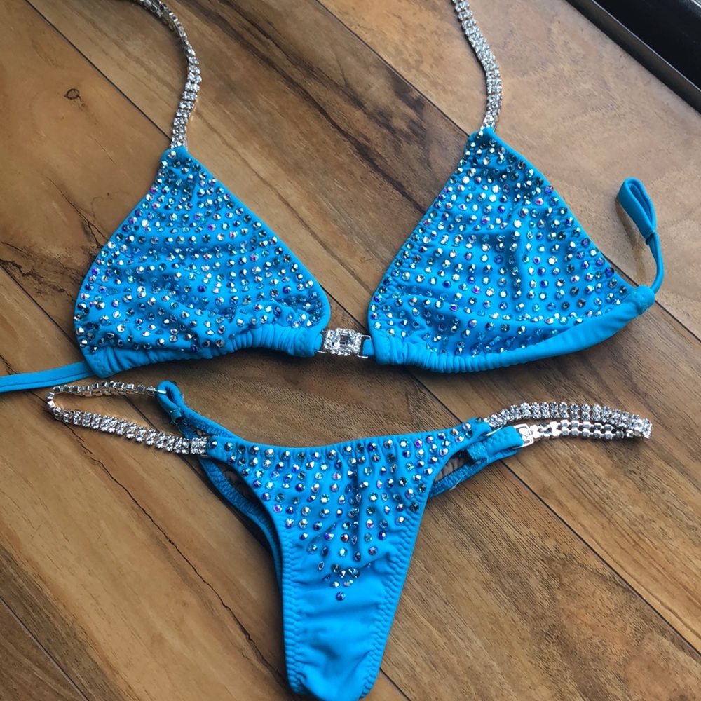 Teal competition bikini
